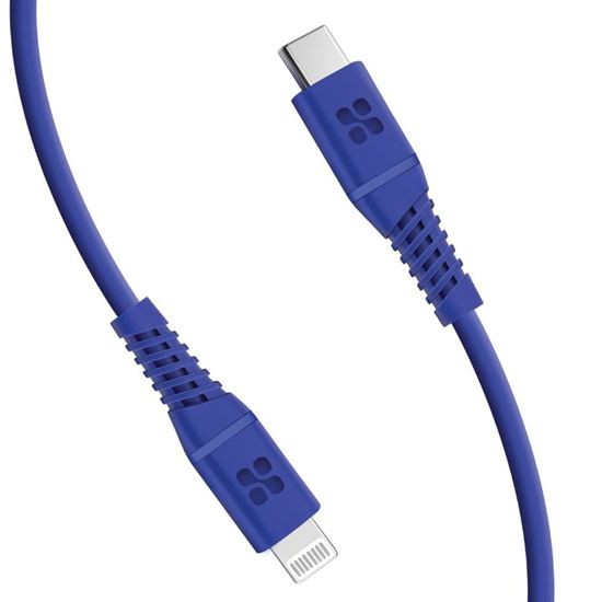 PROMATE_1.2m_MFI_Certified_USB-C_to_Lightning_Data_&_Charge_Cable._Data_Transfer_Rate_480Mbps._Total_Current_2.2A._Durable_Soft_Silicon_Cable._Tangle_Resistant_25000_Bend_Lifespan._Blue 1589