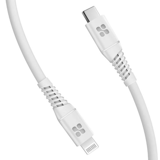 PROMATE_1.2m_MFI_Certified_USB-C_to_Lightning_Data_&_Charge_Cable._Data_Transfer_Rate_480Mbps._Total_Current_2.2A._Durable_Soft_Silicon_Cable._Tangle_Resistant_25000_Bend_Lifespan.White 1593