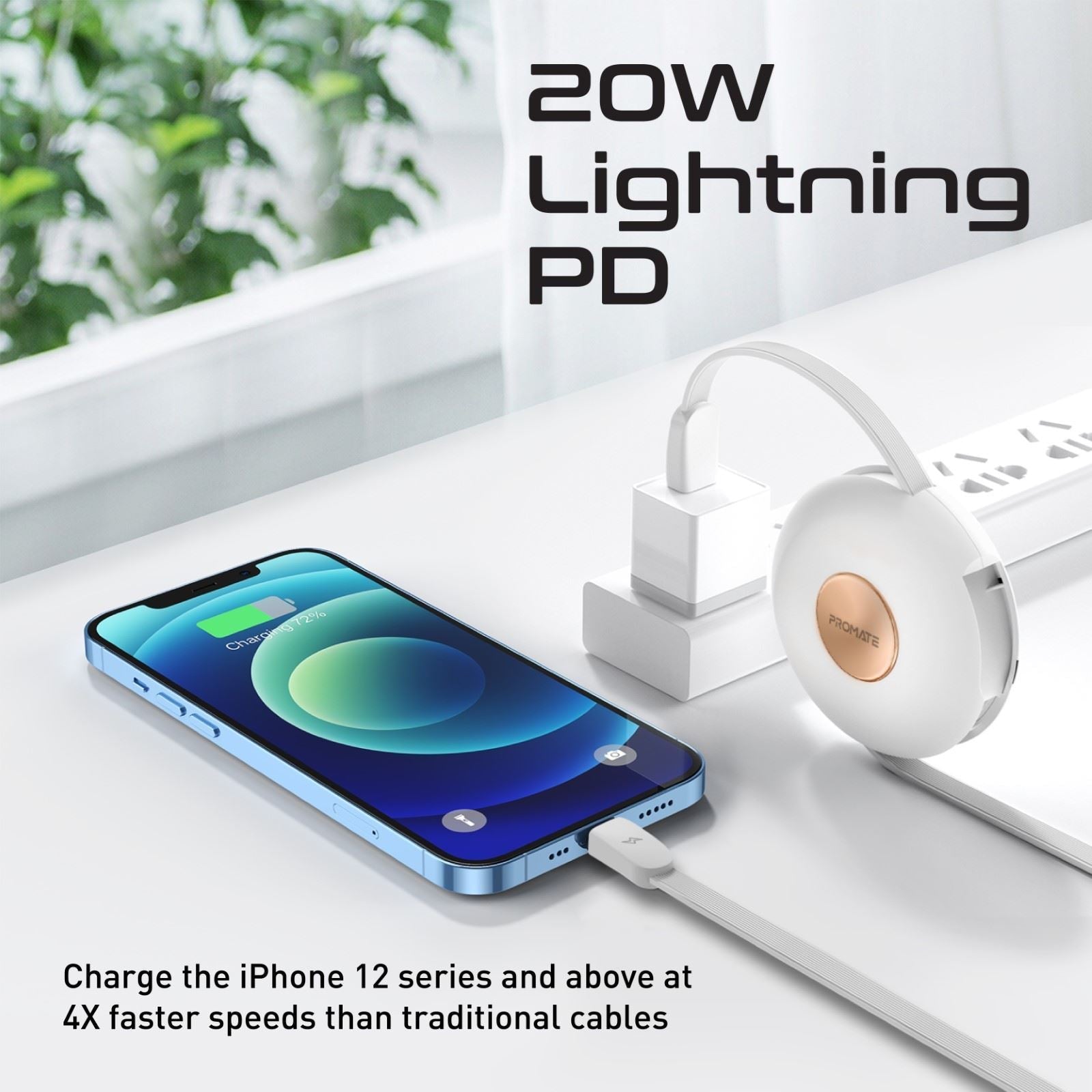 PROMATE_3in1_USB-C_Retractable_Data_&_Charge_Cable_with_Changeable_Magnetic_Connectors._Includes_USB-C_Micro-USB_&_Lightning_Connectors._Supports_60W_USB-C_&_20W_Lightning_Auto_Recoil._White_Colour 1747