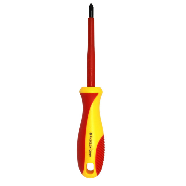 GOLDTOOL_100mm_Electrical_Insulated_VDE_Screwdriver._Tested_to_1000_Volts_AC._(PH2*100mm)._Yellow/Red_Colour_Handle