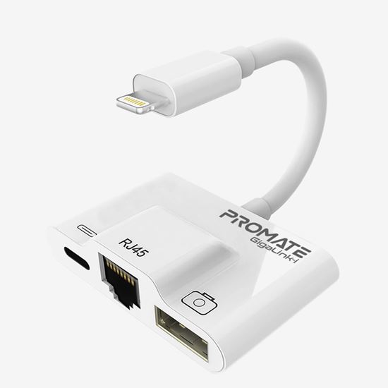 PROMATE_3-in-1_OTG_Lightning_Hub._Input_RJ45,_USB_3.0_Port,_Lightning_Port._Output_Lightning_Connector._Ethernet_Bandwidth_100Mbps_and_Downwards_Compatible._Compact_July_Sale_-_20%_OFF 1321