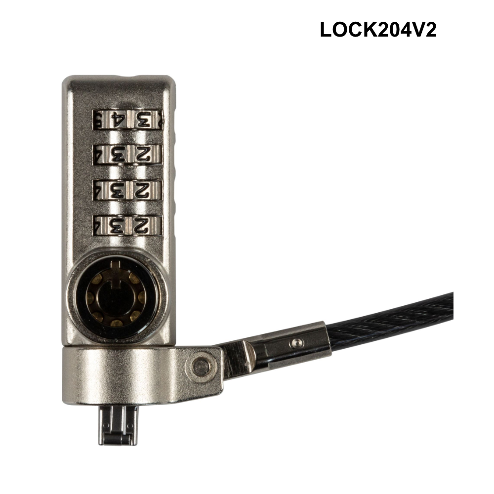 LOCK204V2 - 2m Locking Security Cable for use with Kensington Security Slot - 0