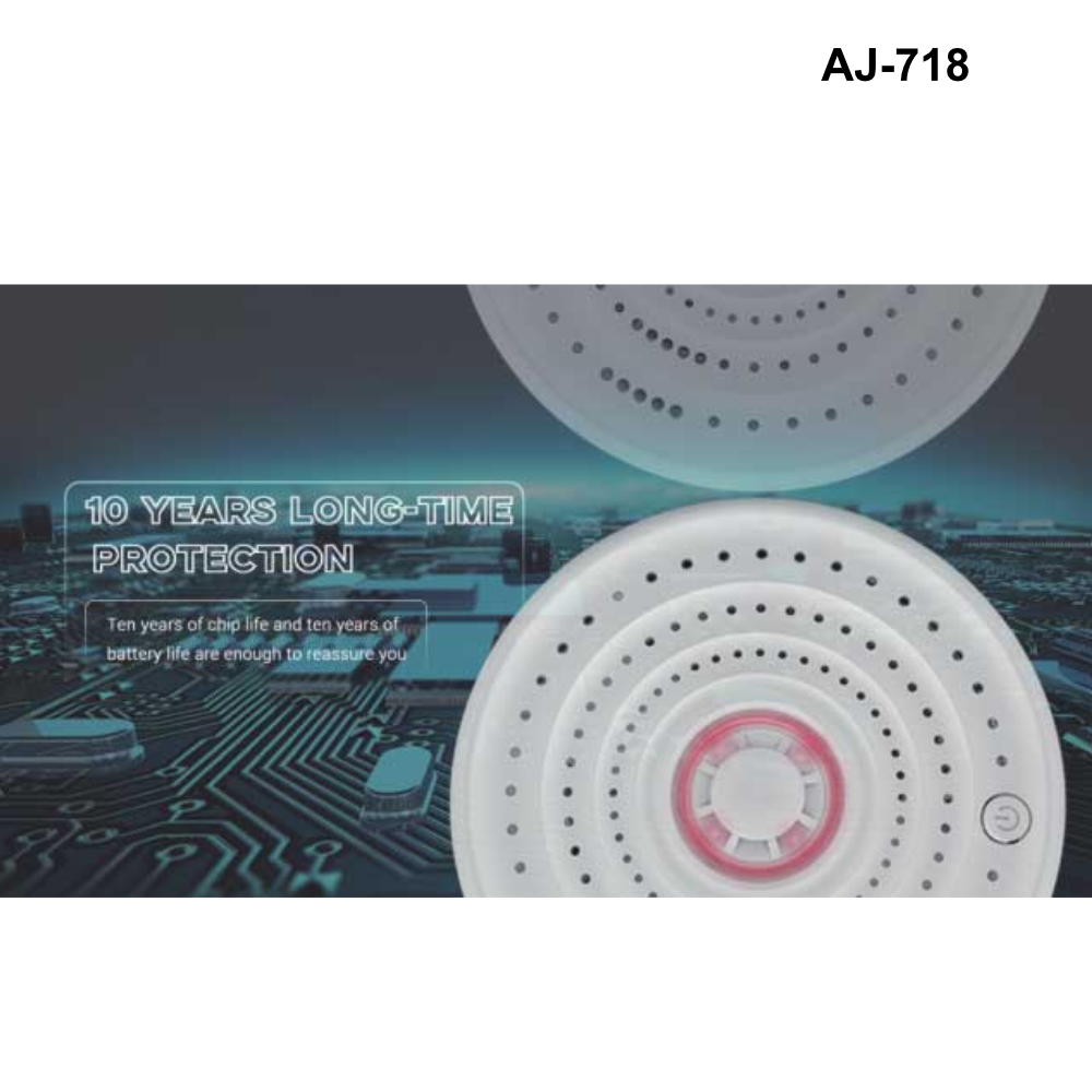 AJ-718 Standalone Heat Detector with Wireless Interconnect - 0