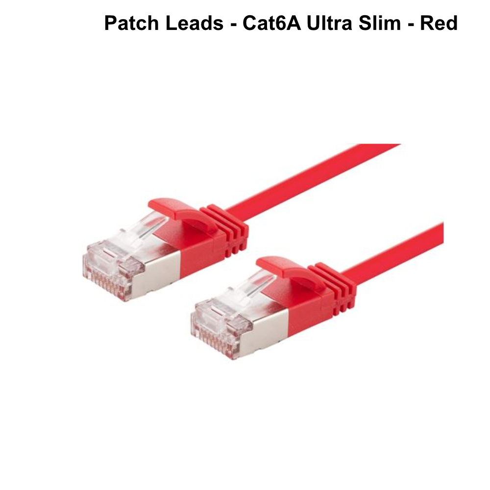 Cat6A SFTP Ultra-Slim Shielded 10G Patch Lead (34AWG) - Black - Select Length - 0.25 to 3m