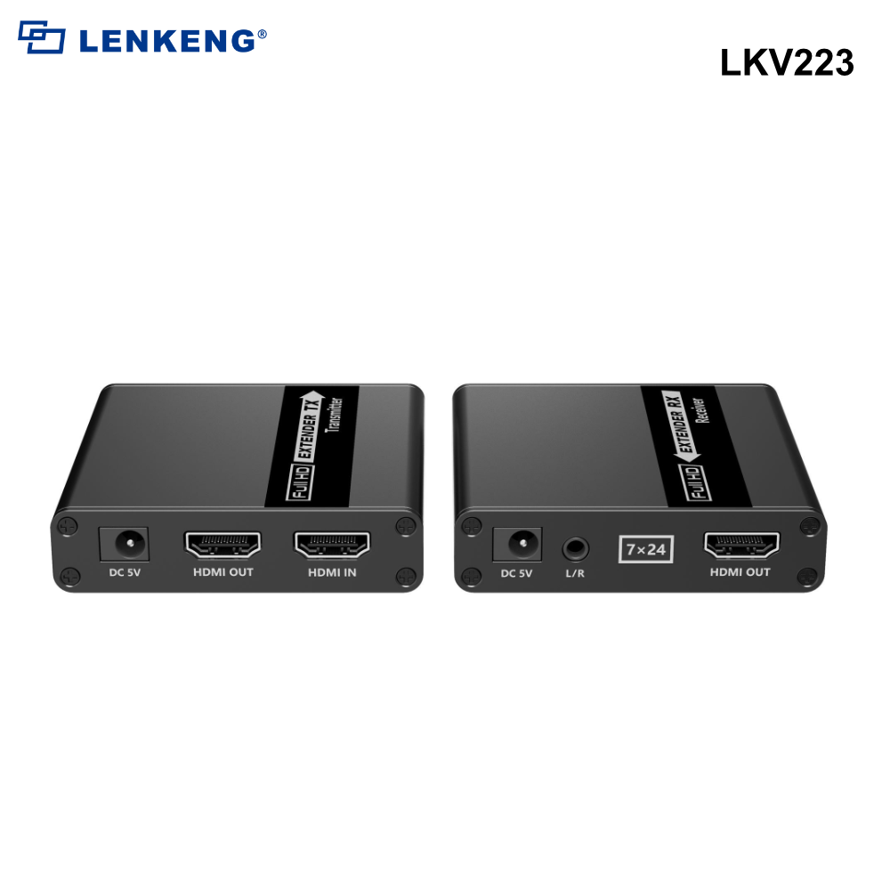 LKV223 - Lenkeng HDMI & IR Extender Kit over Cat6/6a/7 up to 1080P@60Hz, Zero Latency - 0