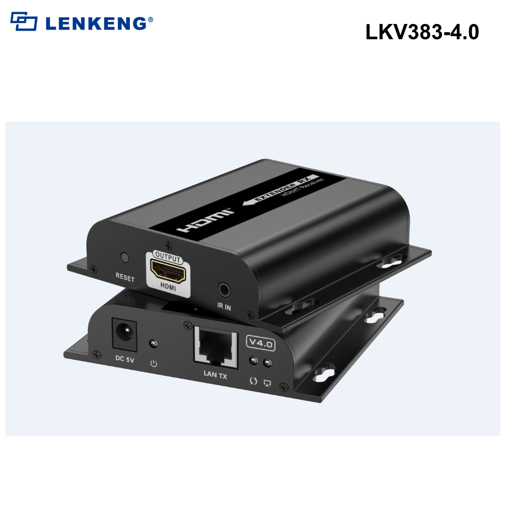 LKV383-4.0 - Lenkeng HDbitT HDMI Extender over IP CAT5/5e/6 Network Cable Kit