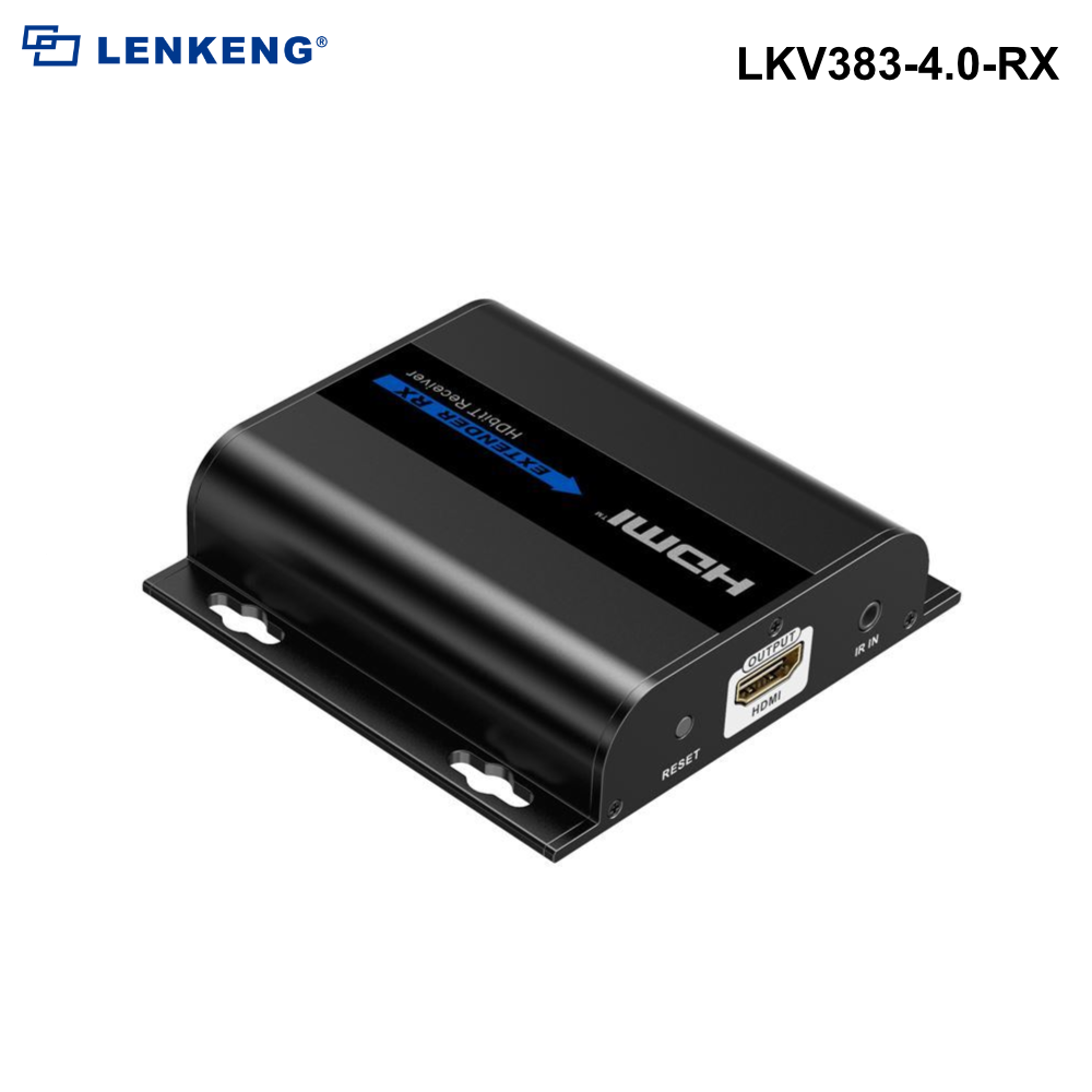 LKV383-4.0-RX - Lenkeng HDbitT HDMI Extender over IP CAT5/5e/6 Network Receiver Only - 0