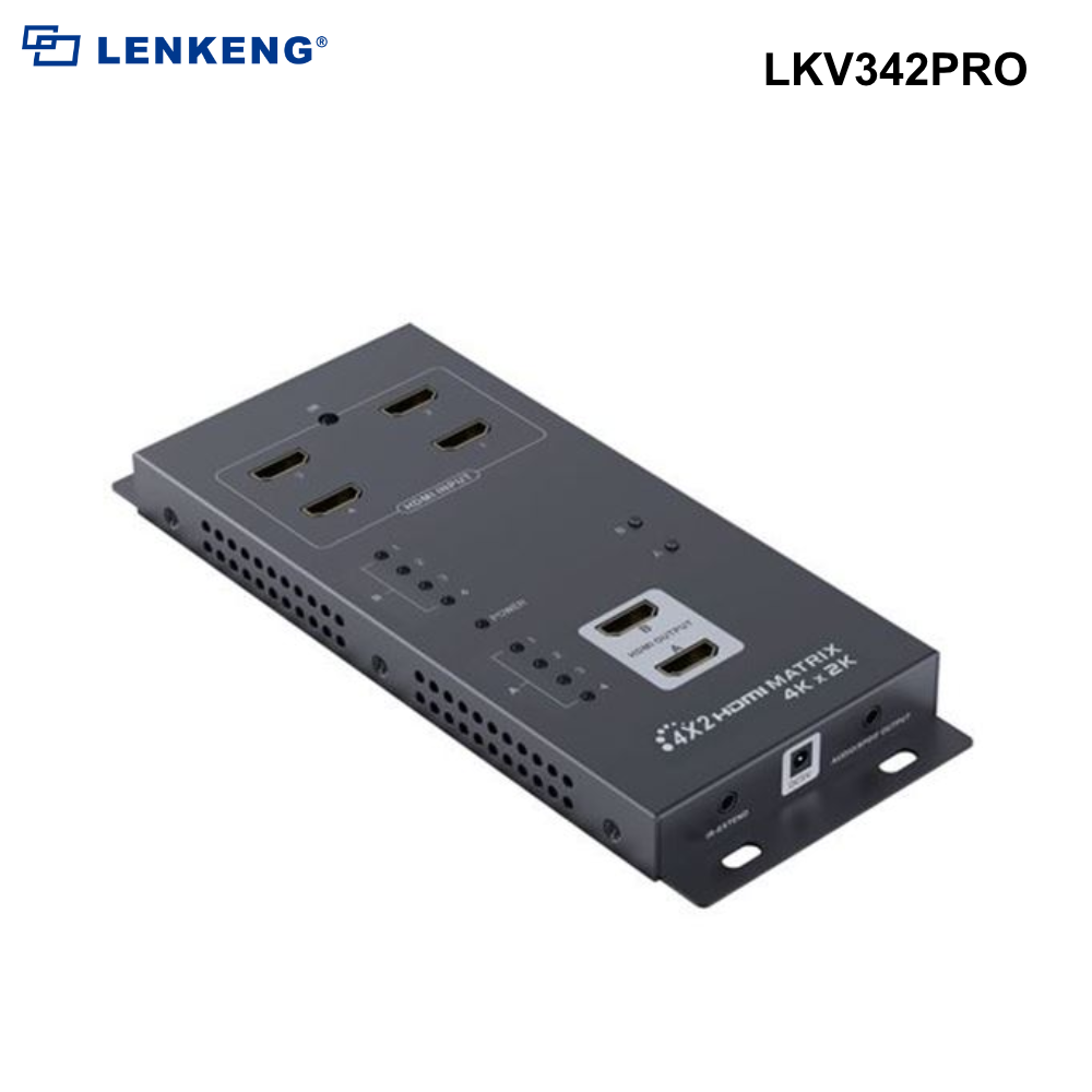 LKV342PRO - Lenkeng HDMI Matrix Switch with 4x HDMI inputs & 2x HDMI Outputs
