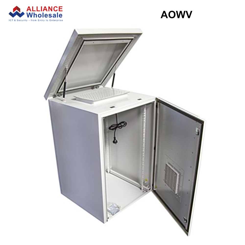 AODWV - Outdoor Vented Wall Mount Cabinet, IP45 Rated, 9RU to 24RU, 400 or 600mm - Grey
