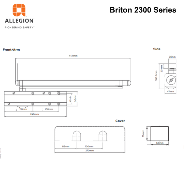 2300 Series - Briton cam action closers strength 2-4 - Push & Pull Options