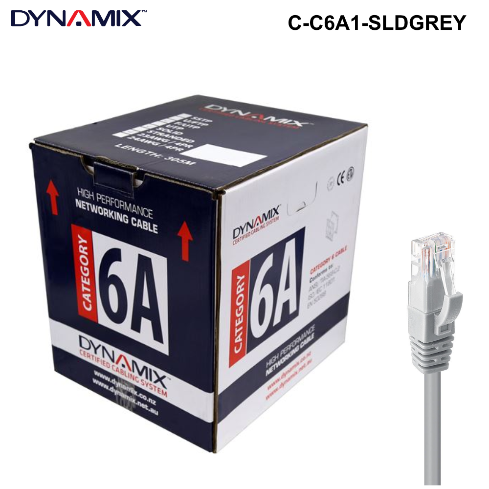 C-C6A1-SLD- 305m Cat6A 10G SFTP SOLID Cable, 23AWGx4P, 500MHzPVC - Colour Options - 0