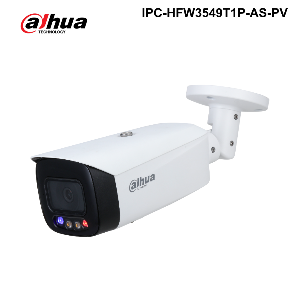 IPC-HFW3549T1P-AS-PV - Dahua 5MP Full-colour Active Deterrence Fixed-focal Bullet WizSense Network Camera - 0