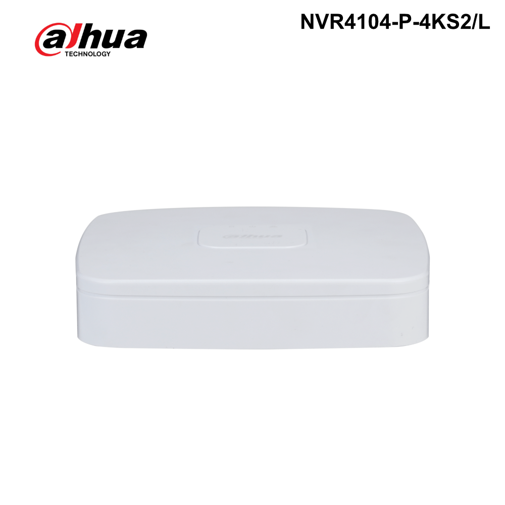 NVR4104-P-4KS2/L - Dahua - 4 Channel Smart 1U 1HDD 4PoE Network Video Recorder - 0