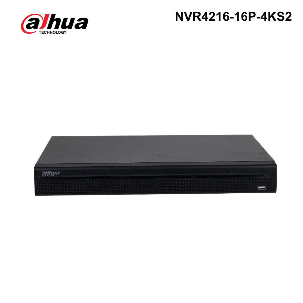 NVR4216-16P-4KS2 - 16 Channel 1U 2HDDs 16PoE Network Video Recorder - 0