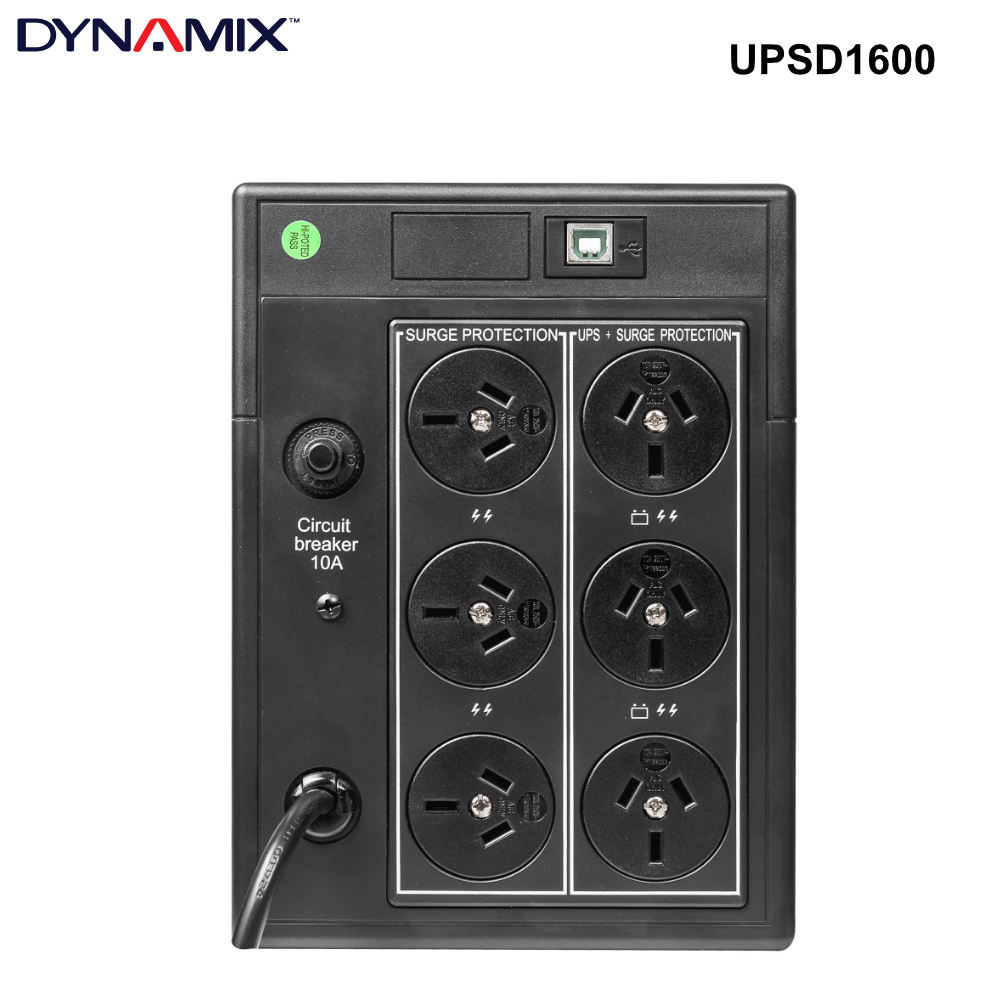 UPSD1600 - Dynamix Defender 1600VA (960W) Line Interactive UPS, 6x NZ Power - 0