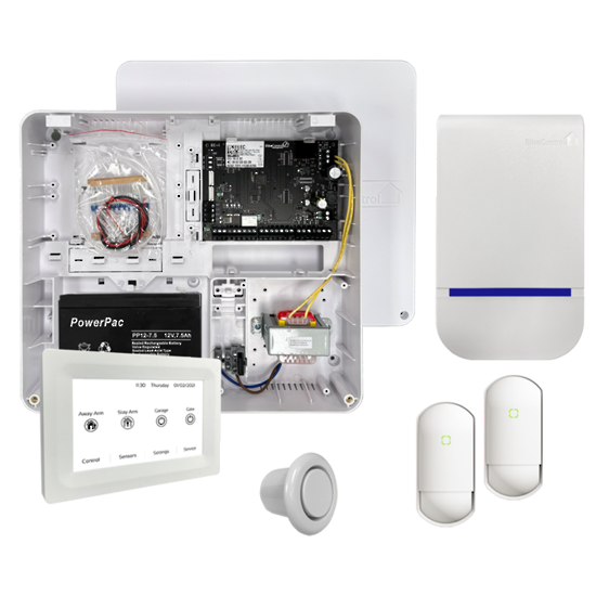 EC-KIT TOUCH W NC - EC security alarm kit with (white 5" touch screen keypad) no cable
