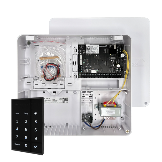 EC-PLAS KP B - EC security alarm panel with (EC-KP Black Keypad) in enclosed plastic cabinet