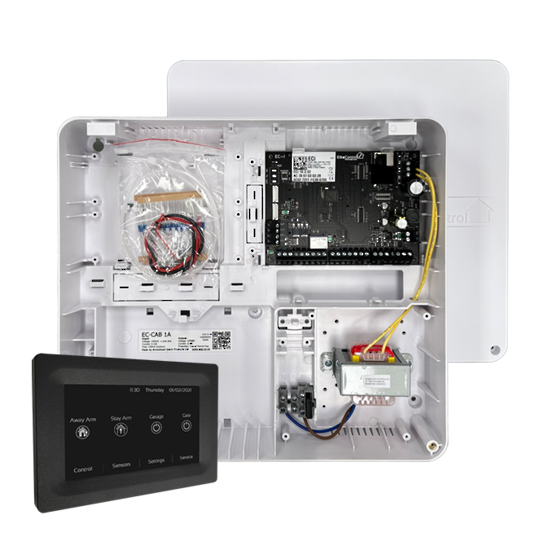 EC-PLAS TOUCH B - EC security alarm panel with (EC-TOUCH B Black touch screen keypad) in enclosed plastic cabinet