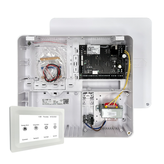 EC-PLAS TOUCH W - EC security alarm kit with (white 5" touch screen keypad) in enclosed plastic cabinet