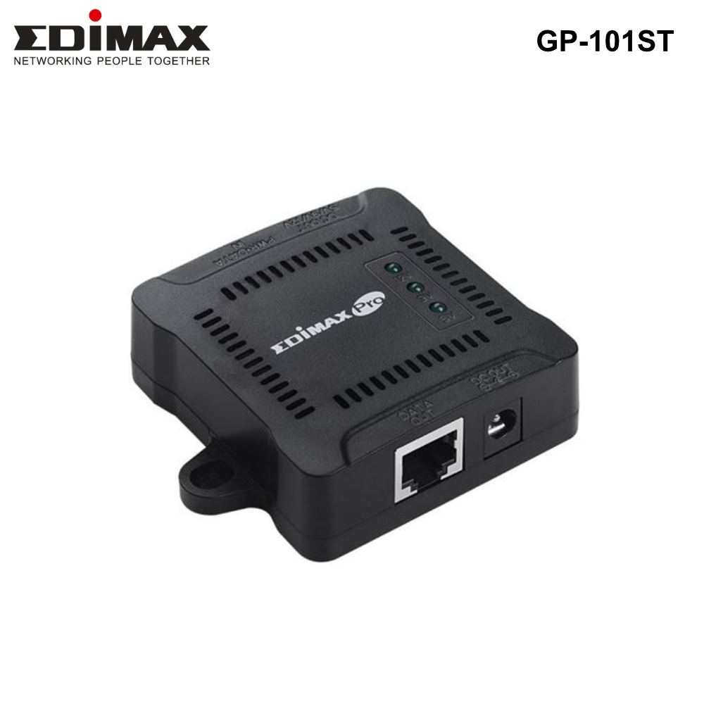 GP-101ST - Edimax Gigabit PoE+ Splitter. Adjustable output power 5, 9,12VDC - 0