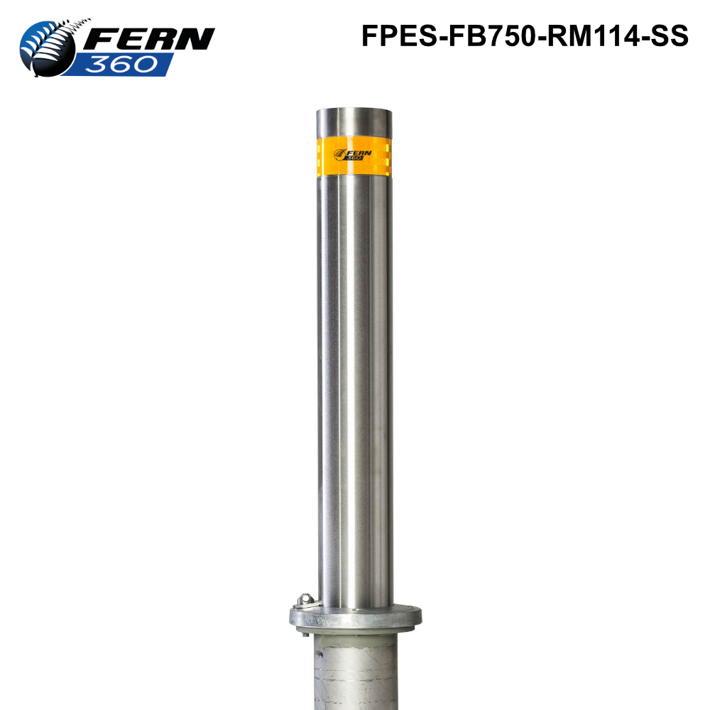 FPES-FB750-RM114-SS - FERN360 Stainless Steel Fixed Bollard Removable - 114mm dia x 750mm - 0