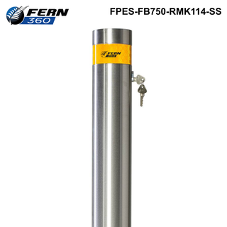 FPES-FB750-RMK114-SS - FERN360 Stainless Steel Key Lock Fixed Bollard - 114mm dia x 750mm