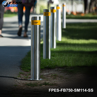 FPES-FB750-SM114-SS - FERN360 Stainless Steel Fixed Bollard Surface Mounted - 114mm dia x 750mm