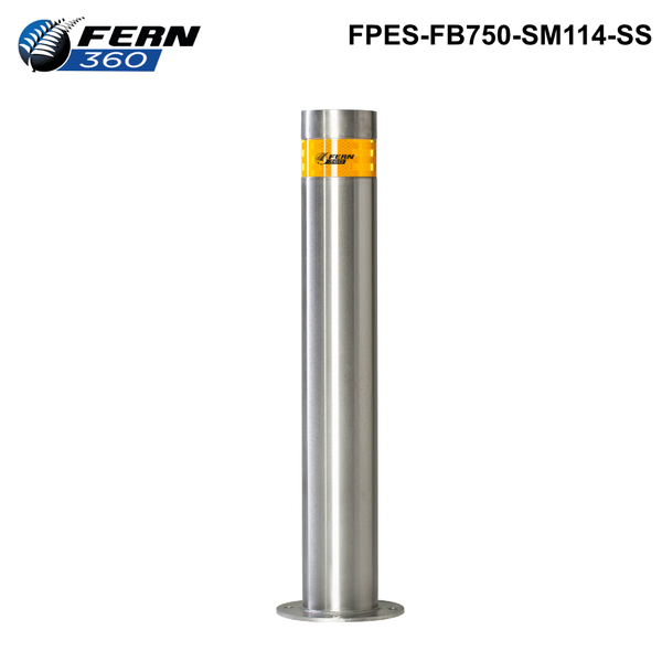FPES-FB750-SM114-SS - FERN360 Stainless Steel Fixed Bollard Surface Mounted - 114mm dia x 750mm