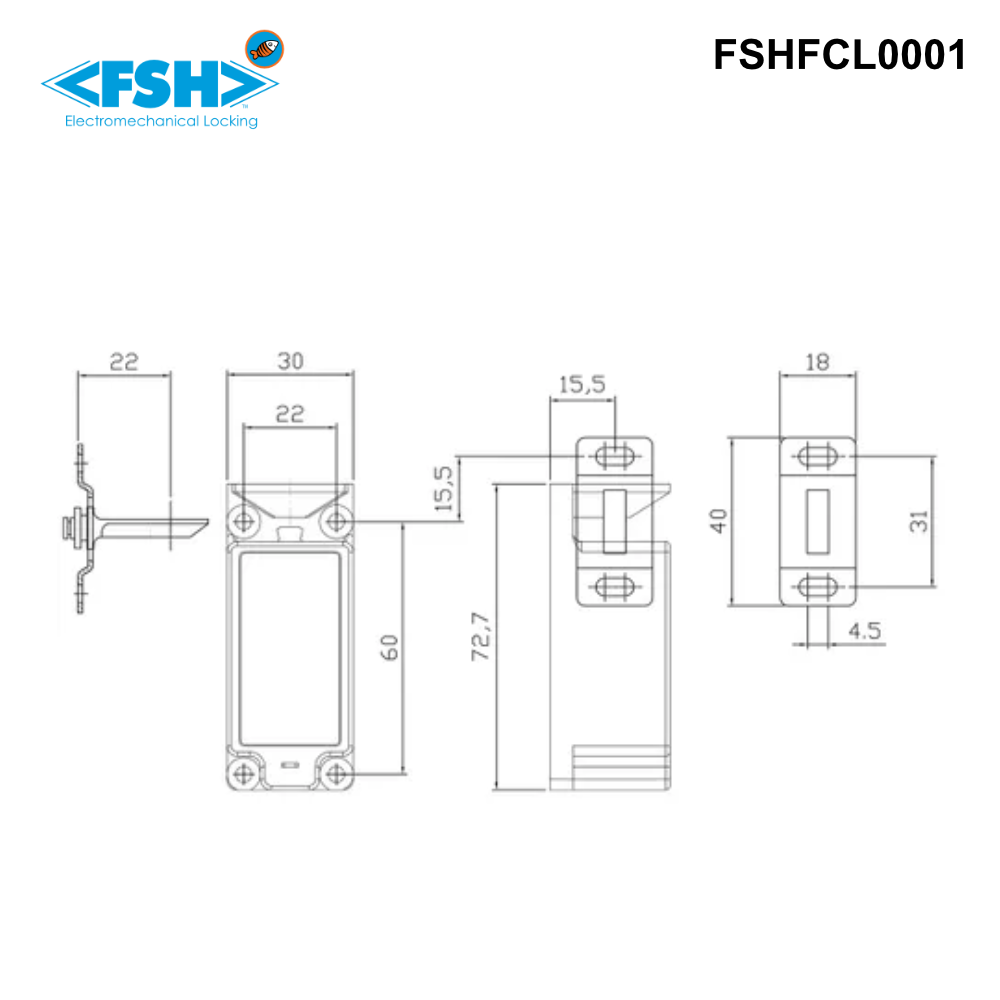 FSHFCL0001 - FSH - Surface Mount Cabinet-Locker Electric Lock, Non-Monitored - 0