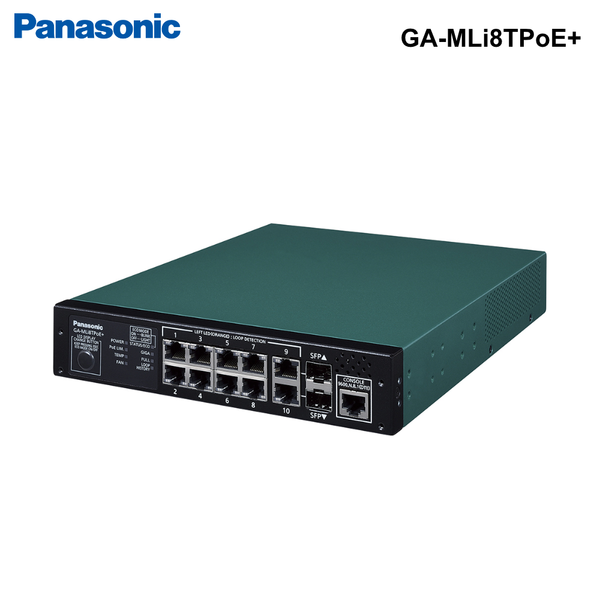 GA-MLi8TPoE+ - Panasonic PoE compliant switch (L2 switch) 10/100/1000 Mbps 28～6 + SFP 4～2 slot