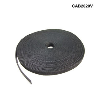 CAB2020V - Hook & Loop Cable Roll 20m x 20mm dual sided, Black Colour