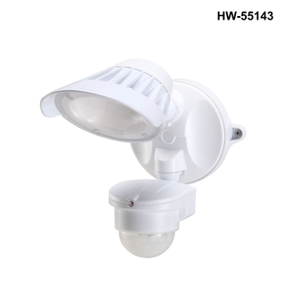 HW-55143 - 20W Single LED Spotlight with Motion Sensor. IP54 - White