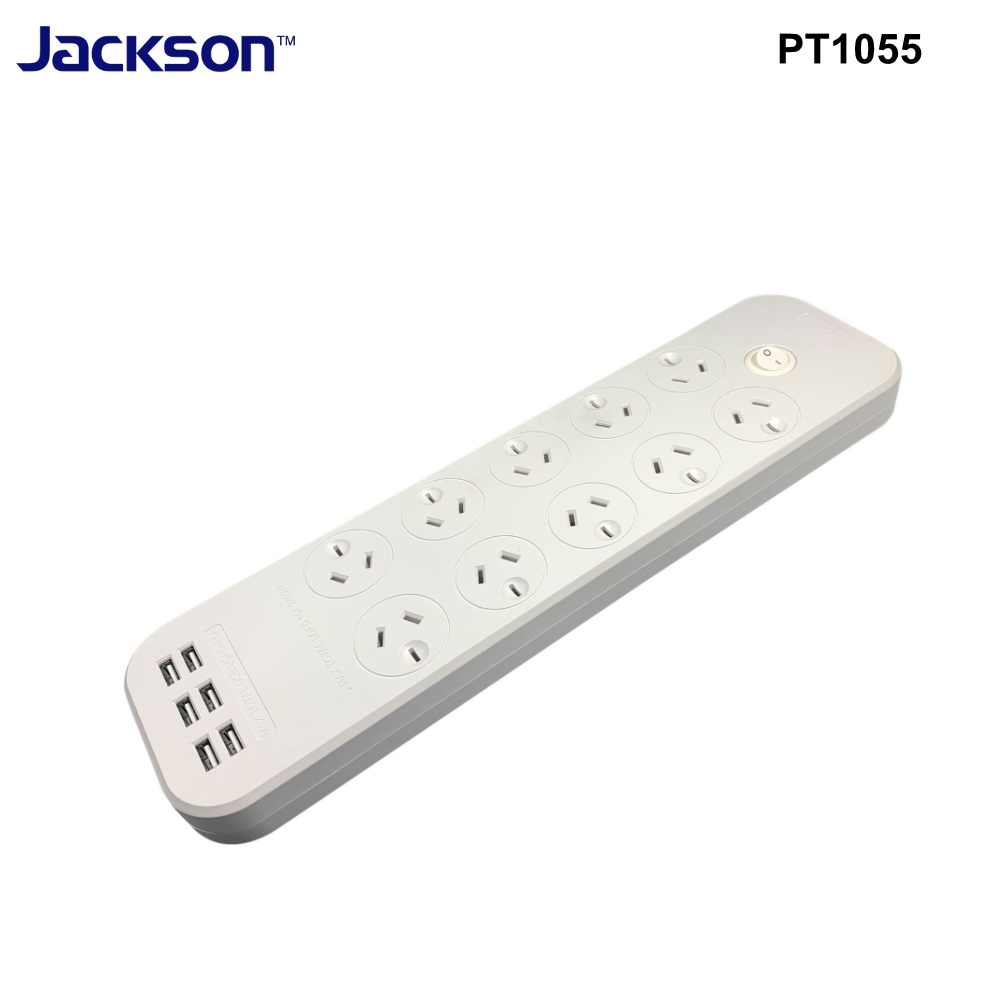 PT1055 - Jackson 10-Way Power Board with 6x USB-A Fast Charging Ports (4.5A) - 0