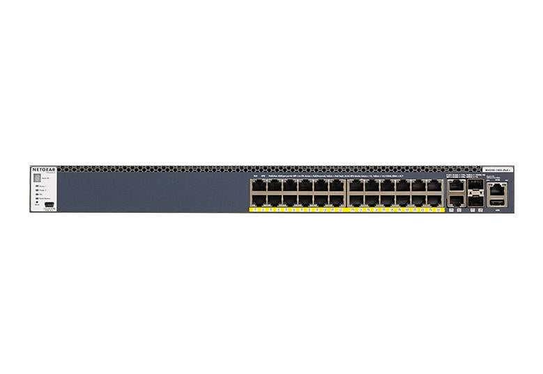 Netgear GSM4328PB-100AJS 24x1G PoE+ Stackable Managed Switch with 2x10GBASE-T and 2xSFP+ (550W PSU) - 24 Ports - Manageable - 0
