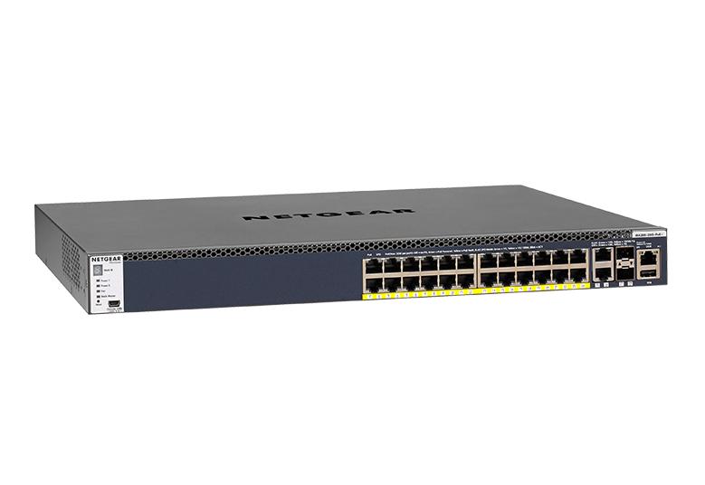 Netgear GSM4328PB-100AJS 24x1G PoE+ Stackable Managed Switch with 2x10GBASE-T and 2xSFP+ (550W PSU) - 24 Ports - Manageable