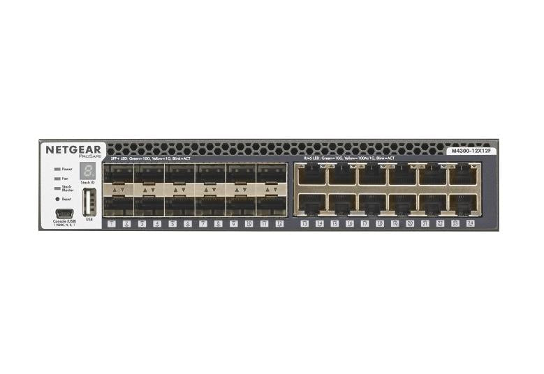 Netgear XSM4324S-100AJS ProSafe M4300-12X12F Layer 3 Switch - 12 Ports - Manageable - 10 Gigabit Ethernet
