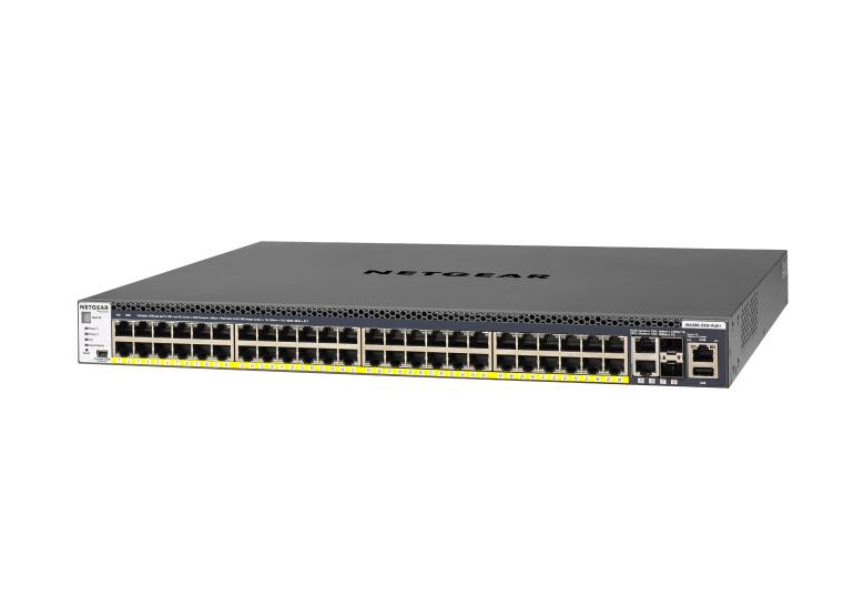 Netgear GSM4352PB-100AJS 48x1G PoE+ Stackable Managed Switch with 2x10GBASE-T and 2xSFP+ (1,000W PSU) - 48 Ports - Manageable - 0