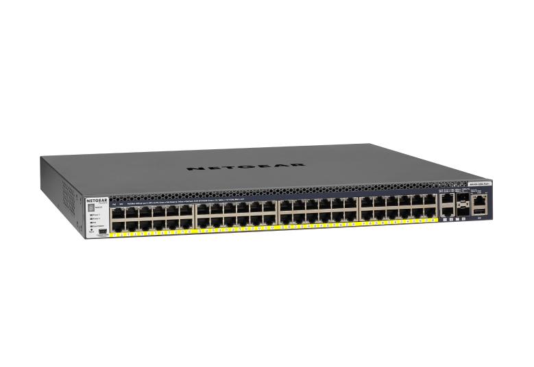Netgear GSM4352PB-100AJS 48x1G PoE+ Stackable Managed Switch with 2x10GBASE-T and 2xSFP+ (1,000W PSU) - 48 Ports - Manageable