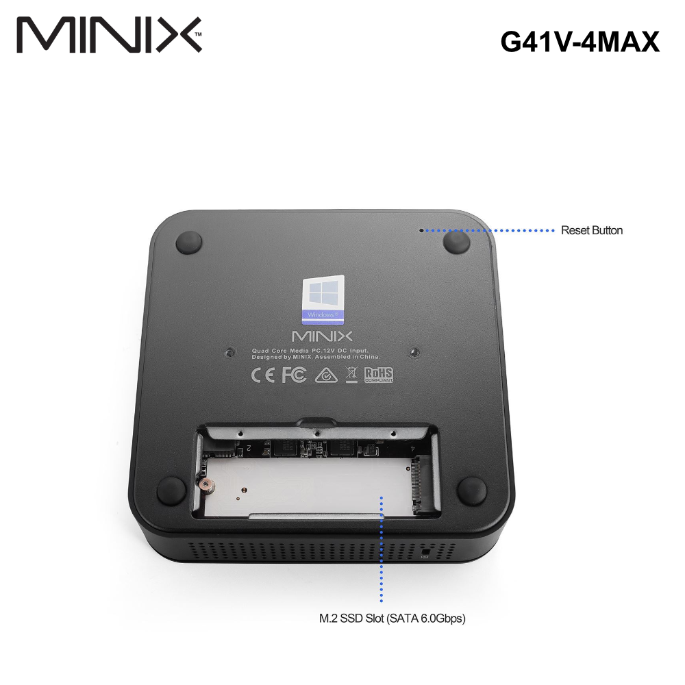 G41V-4MAX - MINIX NEO Windows 10 PRO Fanless Mini PC with NEO M2 Remote - 0