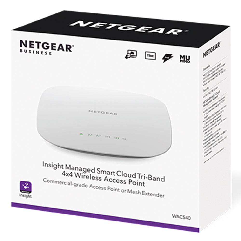 Netgear WAC540-10000S - 4x4 Tri-band Smart Cloud Wireless Access Point - 0