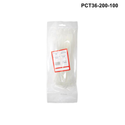 PCT36 - Plastic Cable Ties 3.6mm - 200mm - White - 100 or 1000 pack