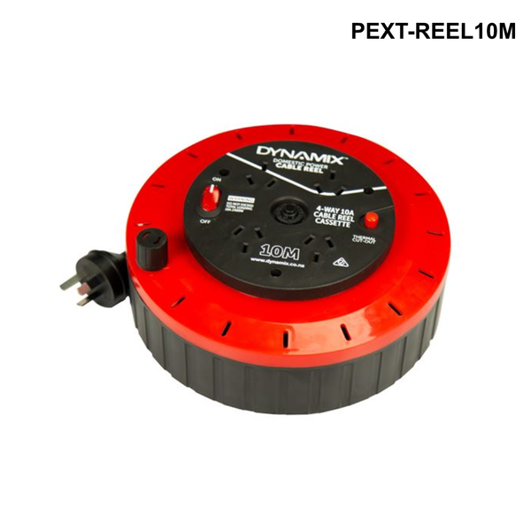 PEXT-REEL - 4-Way 10A Cable Reel Cassette With DP Switch (On/Off), 5m, 10m or 20m
