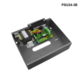 PSU24-3B - 26.8V 3A power supply in metal cabinet with battery charging