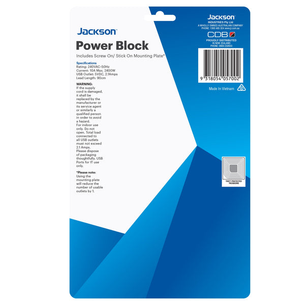 PT5700 - Jackson Power Block - 4 Outlet 2x USB Ports