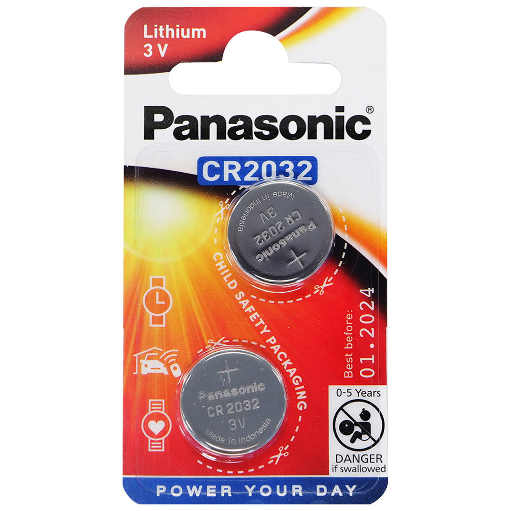 CR-2032PG-2B - Panasonic 3V Battery Lithium Coin Button Cell 2032 2pk