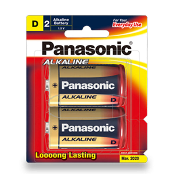 LR20T/2B - Panasonic Alkaline D Battery 2 Batteries per Blister Pack