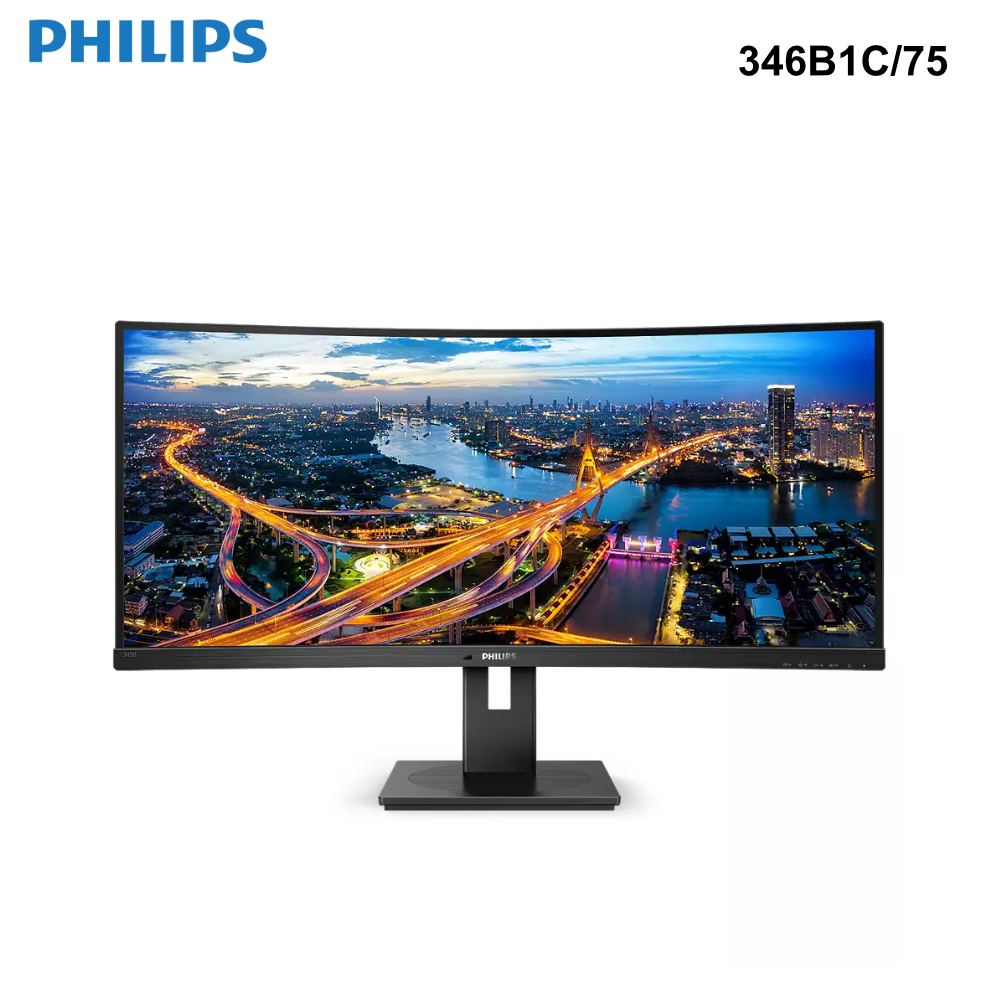 346B1C/75 - Philips 34" Ultrawide LCD Curved USB-C Docking Monitor - 0