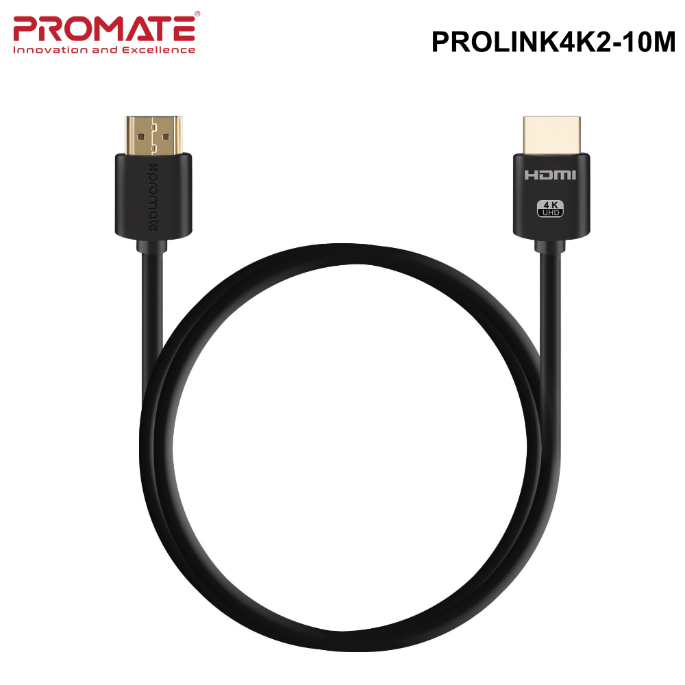 PROLINK4K2 - Promate 4K HDMI Cable. 24K Gold Plated. High-Speed - 1.5, 3, 5 or 10m - 0