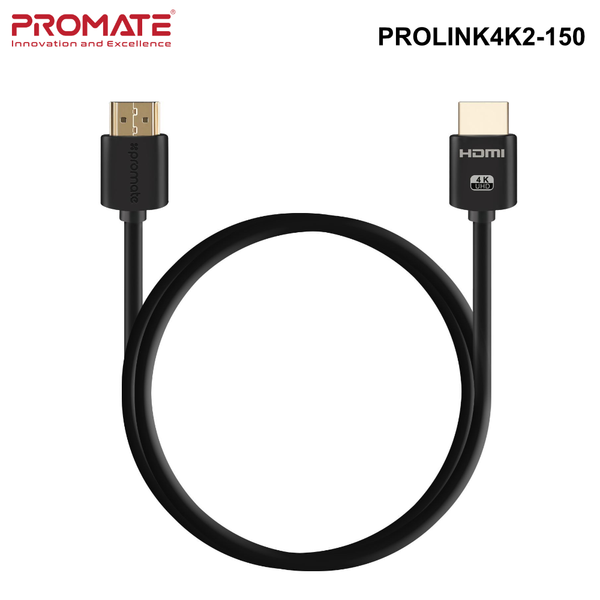 PROLINK4K2 - Promate 4K HDMI Cable. 24K Gold Plated. High-Speed - 1.5, 3, 5 or 10m