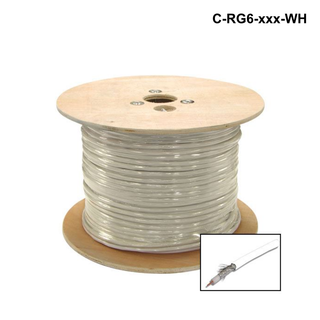 C-RG6-WH- RG6 Shielded Cable White 75ohm. 18AWG solid core - Sky Approved - 152m or 305m